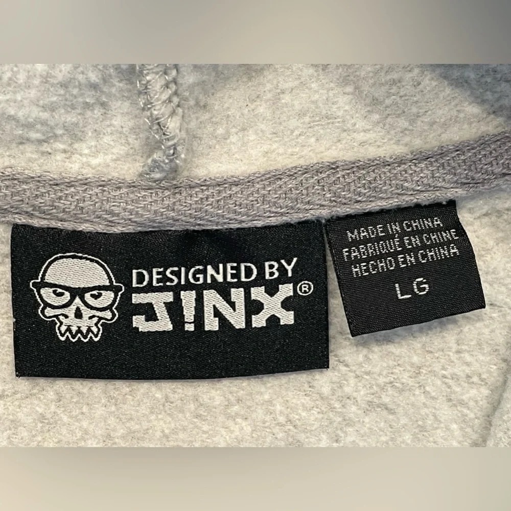 Jinx Youth Gray Minecraft Hooded Zip-up Jacket Size L EUC